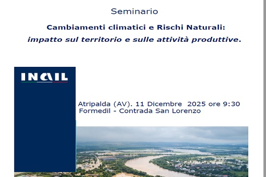 Climate change: l'impatto sul territorio e sulle attività produttive. Seminario ad Atripalda